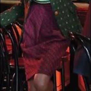 SOLD * Eva Franco pink gray shirr & pleat pencil skirt